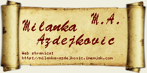 Milanka Azdejković vizit kartica